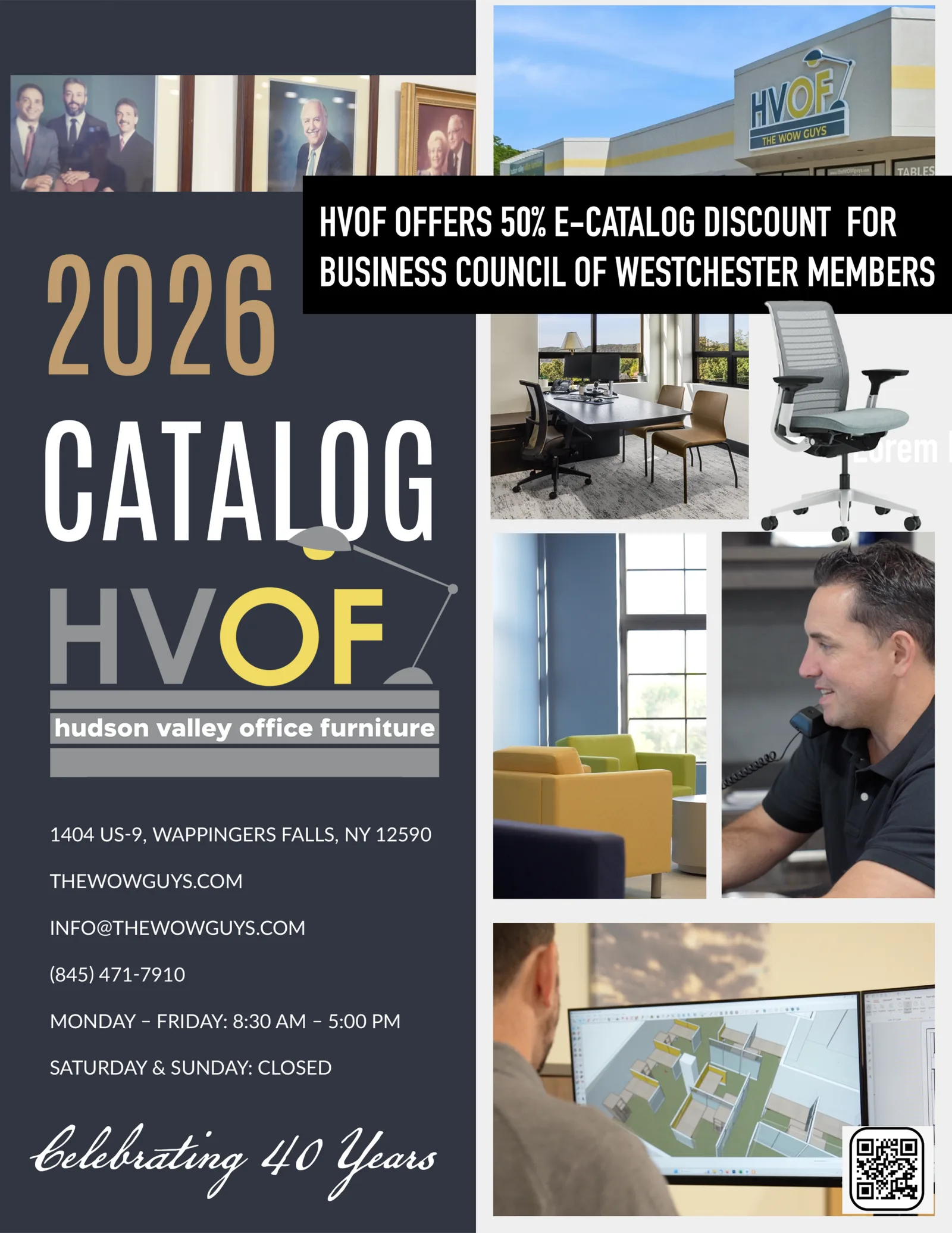 The 2026 HVOF catalog cover, offering Business Council of Westchester members a 50% e-catalog discount