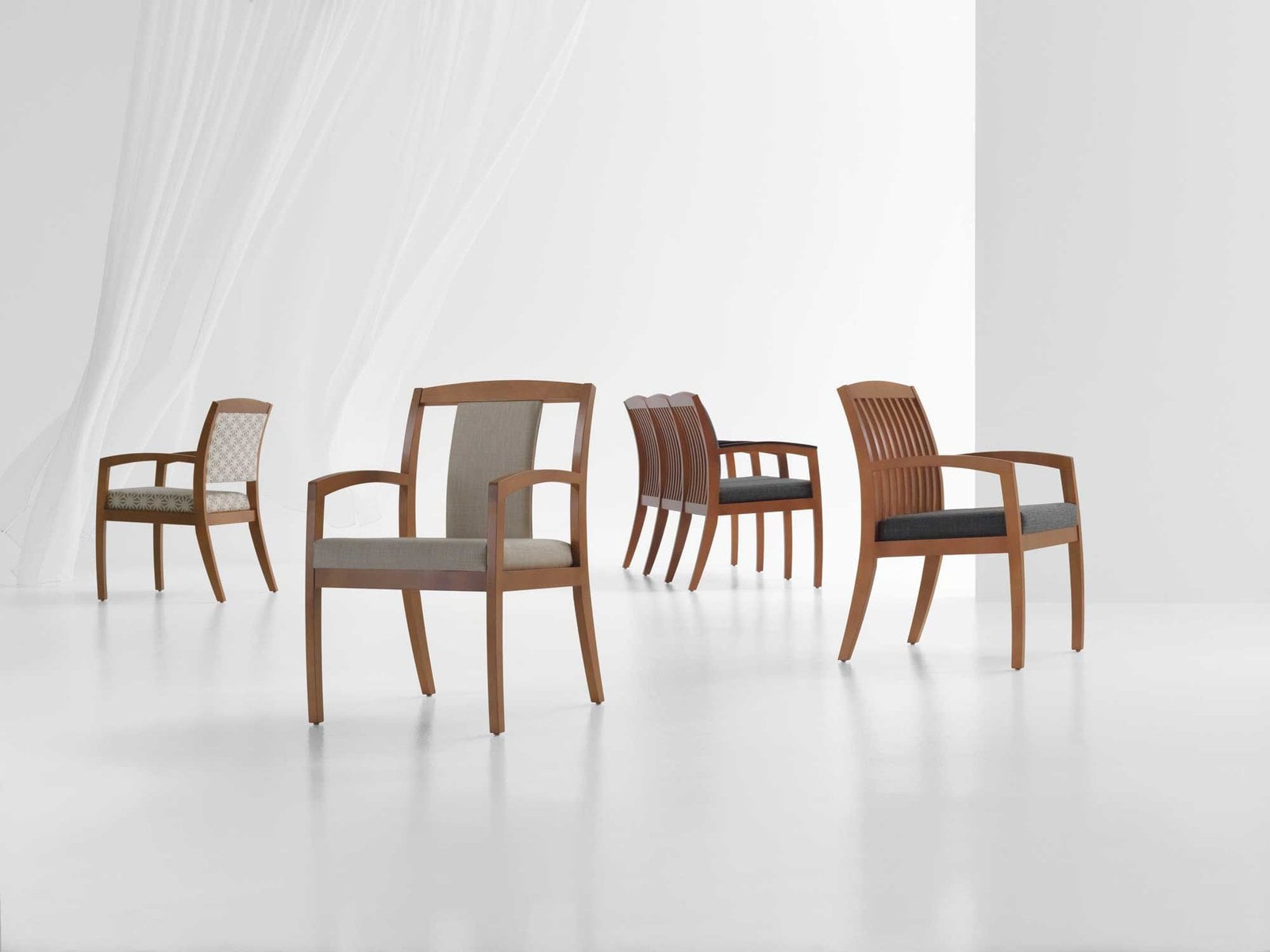 A well-appointed lounge and task seating environment in the HVOF showroom