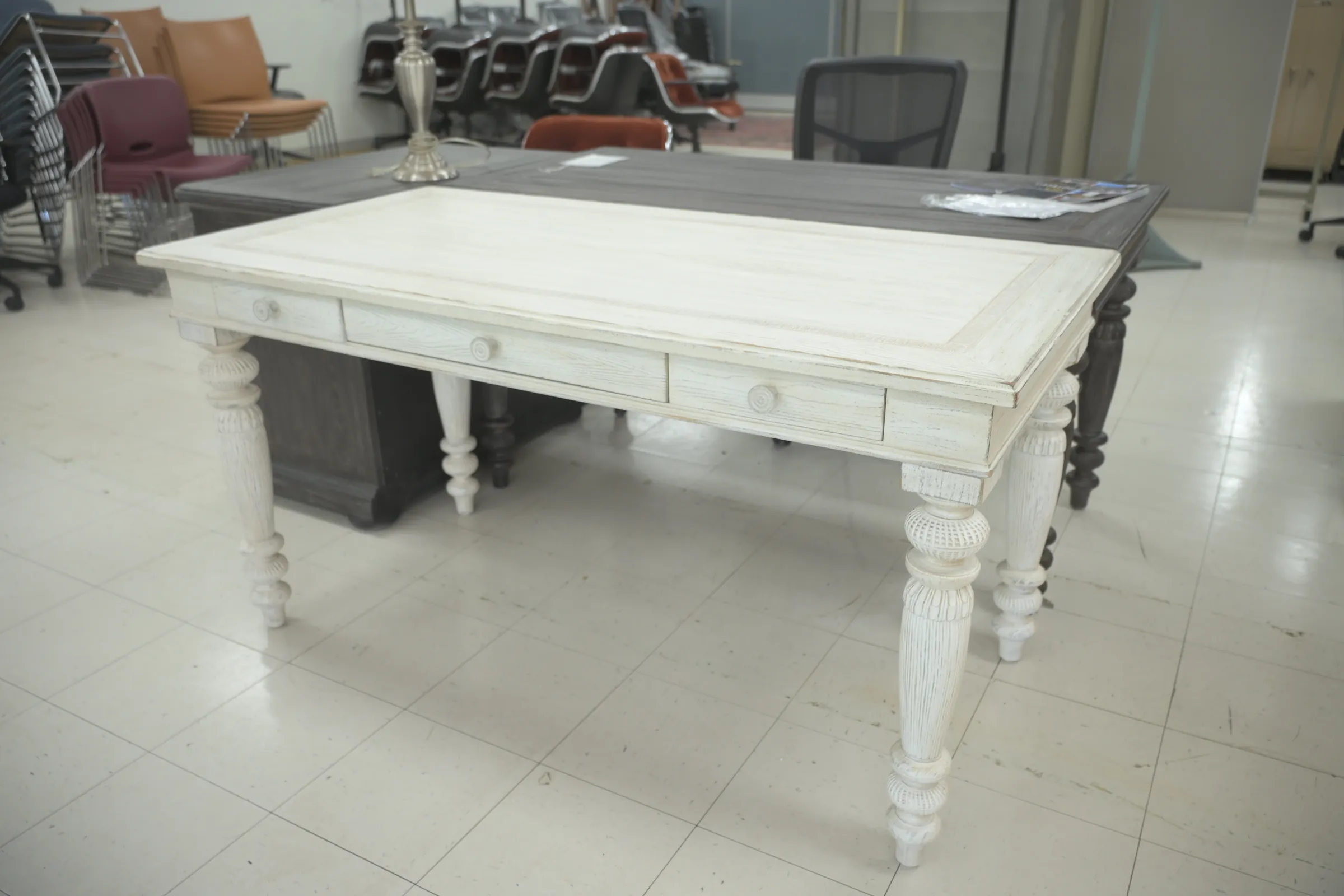 A new writing desk on the HVOF showroom floor