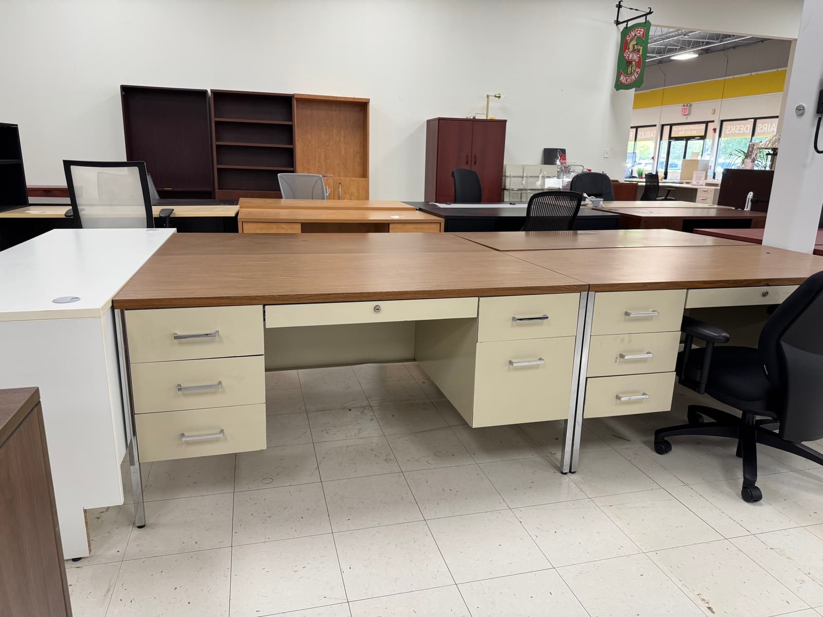 Retro Steel Double-Pedestal Desks