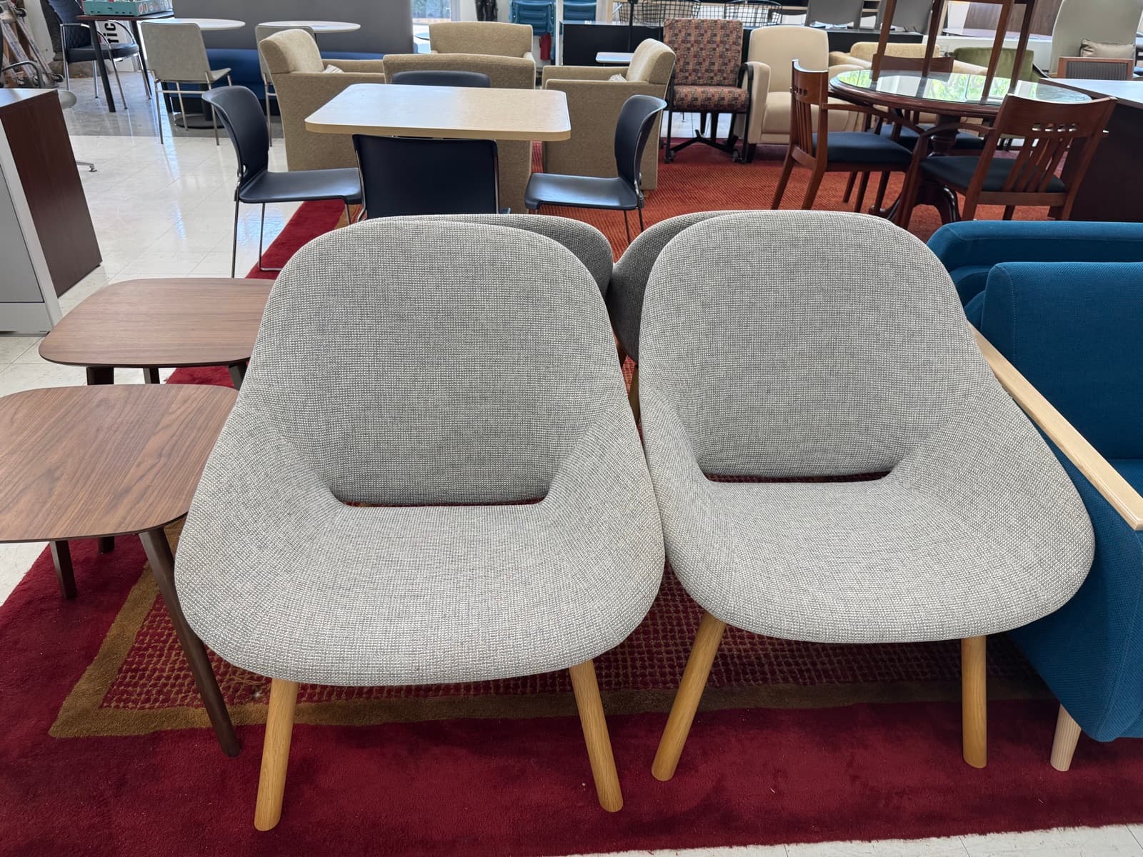 Grey Scoop Lounge Chairs